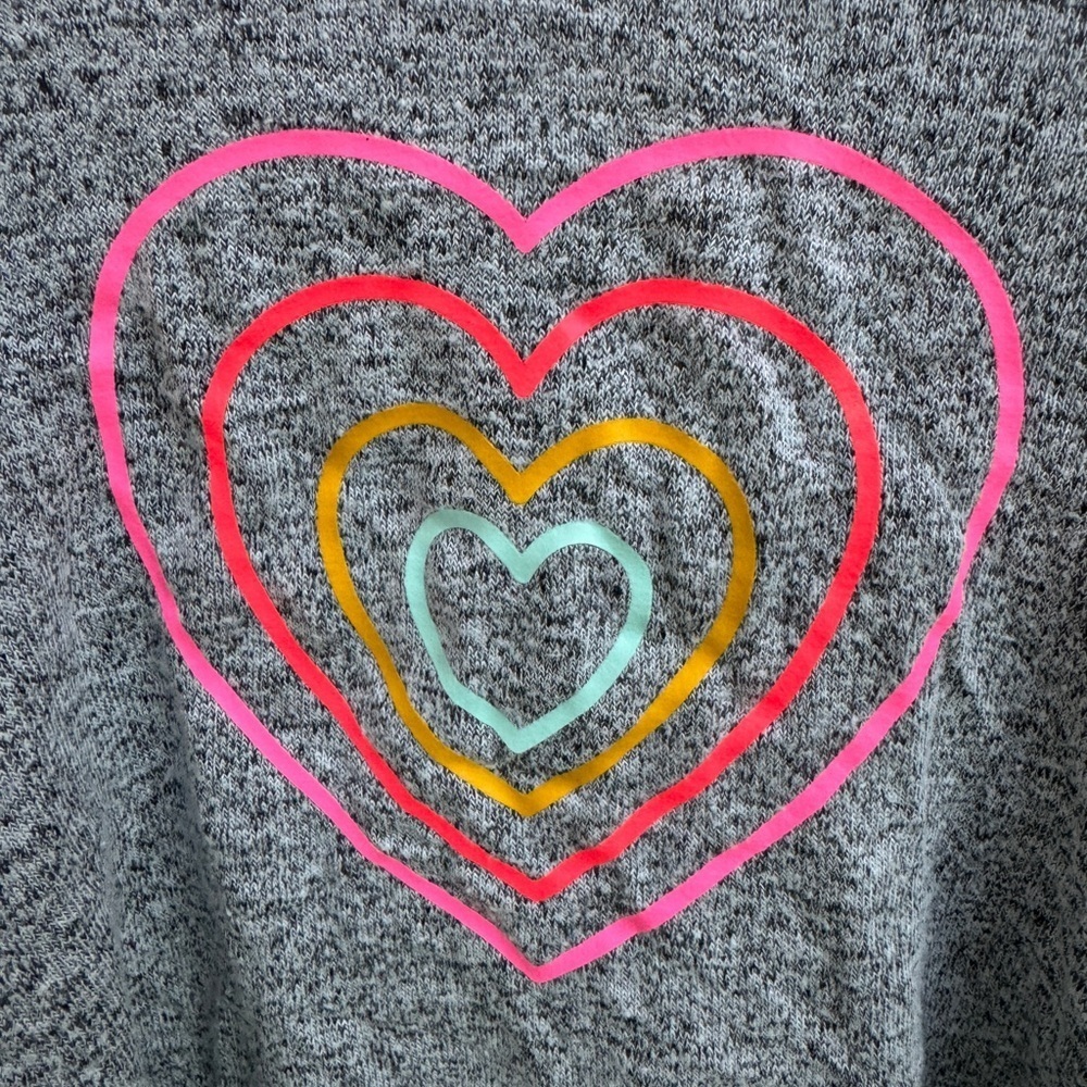 Cat & Jack 2T Girls Gray Heart Long Sleeve Top - Picture 2 of 4